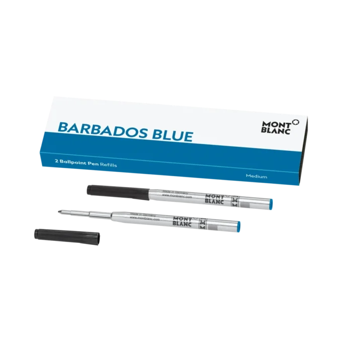 2 recharges pour stylo à bille, bleu Barbados – Moyen