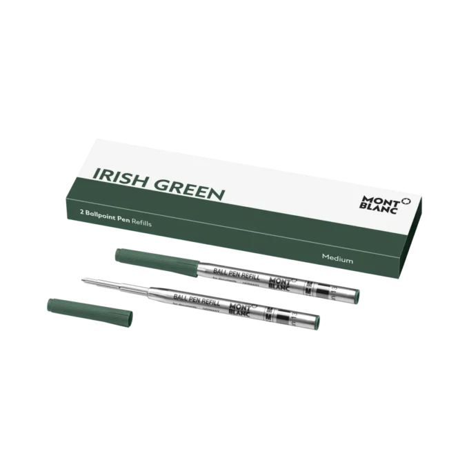 2 recharges pour stylo bille, vert irlandais – moyen