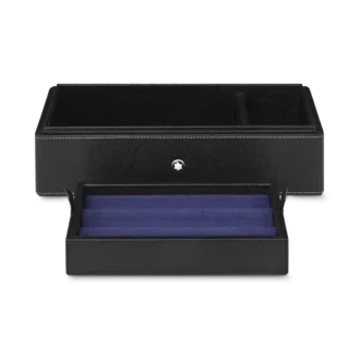 Boîte de bureau en cuir pour trois instruments d&rsquo;écriture et un flacon d&rsquo;encre