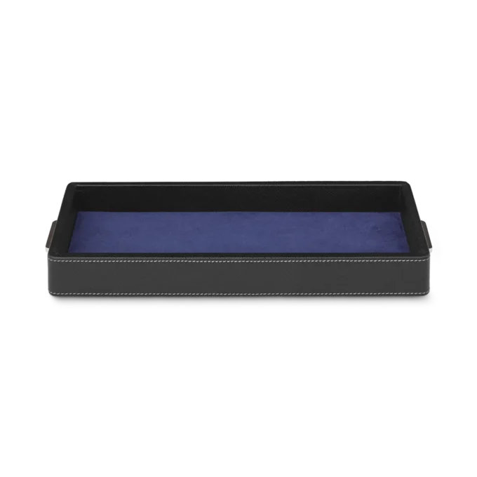 Boîte de bureau en cuir pour trois instruments d&rsquo;écriture et un flacon d&rsquo;encre
