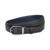Boucle en fer à cheval noire/bleue Ceinture en cuir réversible 30 mm