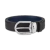 Boucle en fer à cheval noire/bleue Ceinture en cuir réversible 30 mm