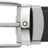 Boucle en fer à cheval noire/bleue Ceinture en cuir réversible 30 mm