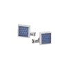 Boutons de manchette rectangulaires en acier inoxydable avec incrustation bleue à motifs Boutons de manchette rectangulaires en acier inoxydable avec incrustation bleue à motifs
