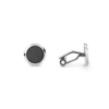 Boutons de manchette ronds en acier inoxydable avec incrustation à motif carbone Boutons de manchette ronds en acier inoxydable avec incrustation à motif carbone