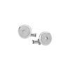 Boutons de manchette ronds en acier inoxydable avec motif étoile éclatante et emblème en nacre représentant un sommet enneigé Boutons de manchette ronds en acier inoxydable avec motif étoile éclatante et emblème en nacre représentant un sommet enneigé