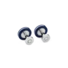 Boutons de manchette ronds en acier inoxydable avec résine bleue Boutons de manchette ronds en acier inoxydable avec résine bleue