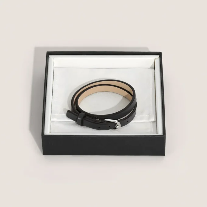 Bracelet boucle fer à cheval noir, taille ajustable