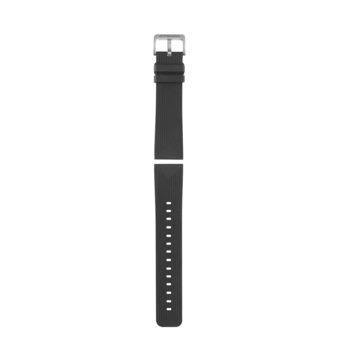 Bracelet en caoutchouc noir rayé