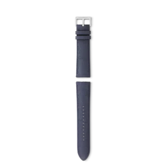 Bracelet en cuir de veau bleu avec boucle ardillon grise