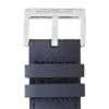 Bracelet en cuir de veau bleu avec boucle ardillon grise