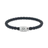 Bracelet Large, cuir souple, bleu Avio