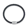 Bracelet Large, cuir souple, bleu Avio