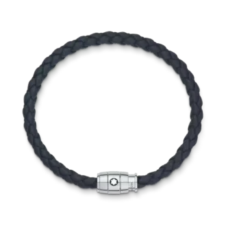 Bracelet Large, cuir souple, bleu Avio