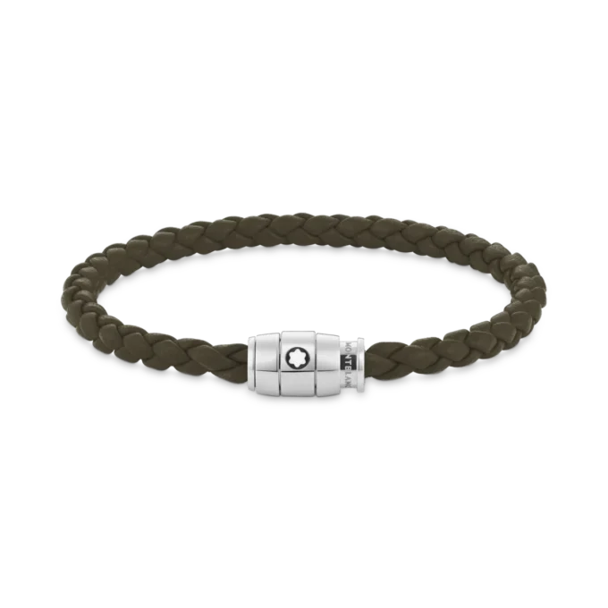 Bracelet Large, cuir souple, kaki