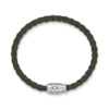 Bracelet Large, cuir souple, kaki