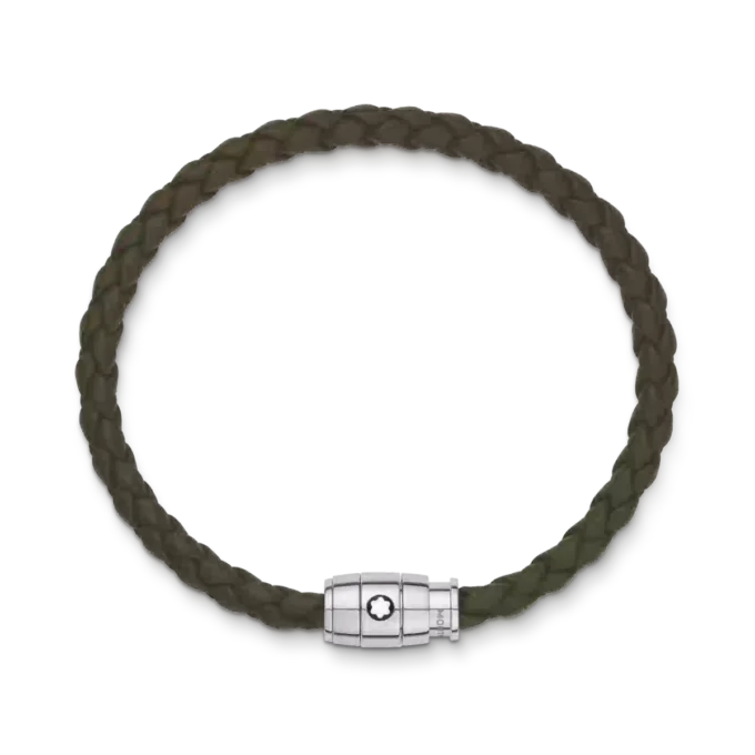 Bracelet Large, cuir souple, kaki