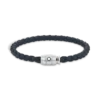 Bracelet petit, cuir souple, bleu Avio