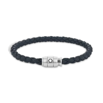 Bracelet petit, cuir souple, bleu Avio