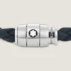 Bracelet petit, cuir souple, bleu Avio
