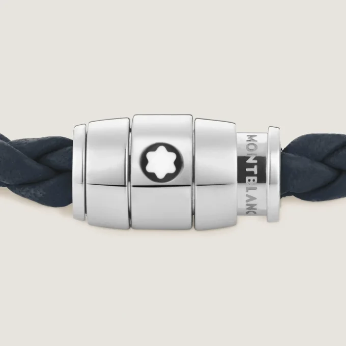 Bracelet petit, cuir souple, bleu Avio