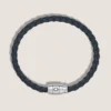 Bracelet petit, cuir souple, bleu Avio