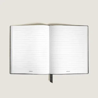 Carnet de notes grand format, cuir gaufré croco, noir – Pages lignées