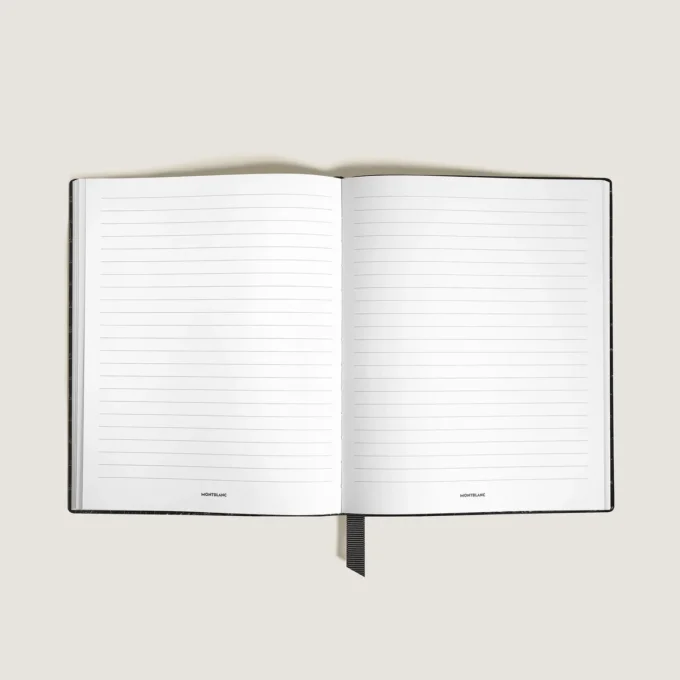 Carnet de notes grand format, cuir gaufré croco, noir – Pages lignées
