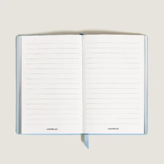Carnet de notes grand format, cuir Saffiano, bleu pâle – Pages lignées