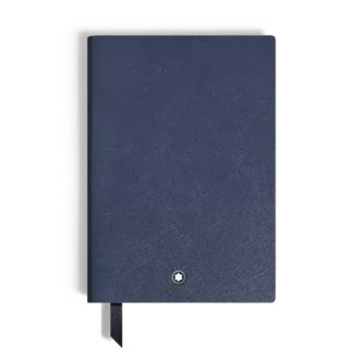 Carnet de notes moyen, cuir bleu encre, bleu, pages vierges