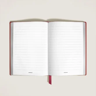 Carnet de notes moyen, cuir rouge brique, rouge, pages lignées