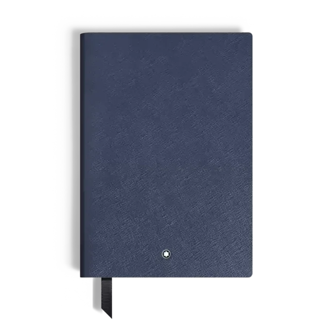 Carnet de notes moyen, cuir Saffiano, bleu – Pages lignées Carnet de notes moyen, cuir Saffiano, bleu – Pages lignées