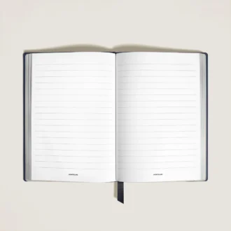 Carnet de notes moyen, cuir Saffiano, bleu – Pages lignées