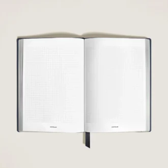 Carnet de notes moyen, cuir Saffiano, bleu – Pages quadrillées