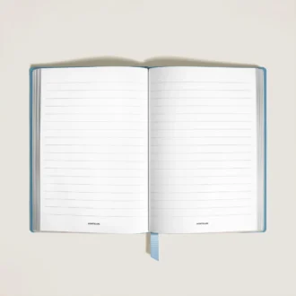 Carnet de notes moyen, cuir Saffiano, bleu pâle – Pages lignées