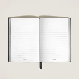 Carnet de notes moyen, cuir Saffiano, noir – Pages lignées