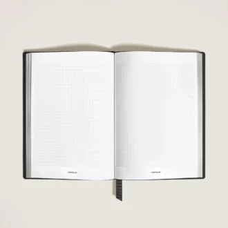 Carnet de notes moyen, cuir Saffiano, noir – Pages quadrillées