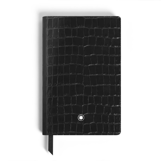 Carnet de notes petit format, cuir gaufré croco, noir – Pages lignées Carnet de notes petit format, cuir gaufré croco, noir – Pages lignées