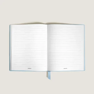 Carnet de notes petit format, cuir Saffiano, bleu pâle – Pages lignées