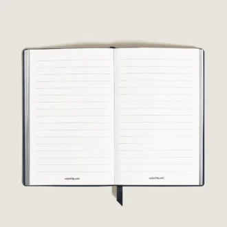 Carnet grand format, cuir Saffiano, bleu – Pages lignées