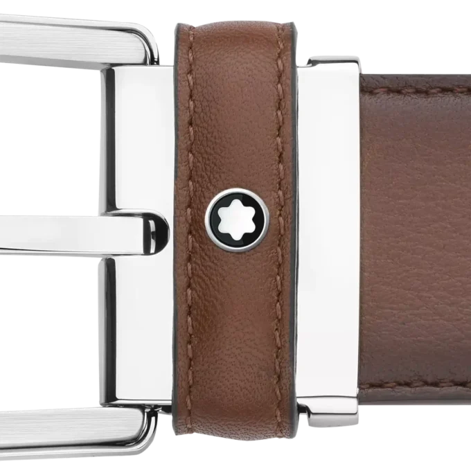 Ceinture en cuir marron 35 mm avec boucle en fer à cheval Ceinture en cuir marron 35 mm avec boucle en fer à cheval