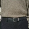 Ceinture en cuir noir 30 mm
