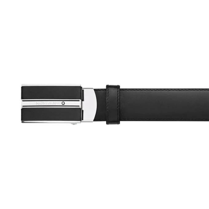 Ceinture en cuir noir 30 mm