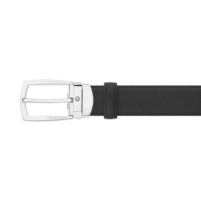 Ceinture en cuir noir 30 mm