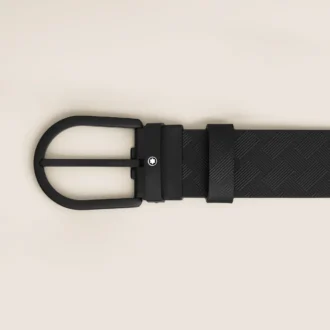 Ceinture en cuir noir 35 mm