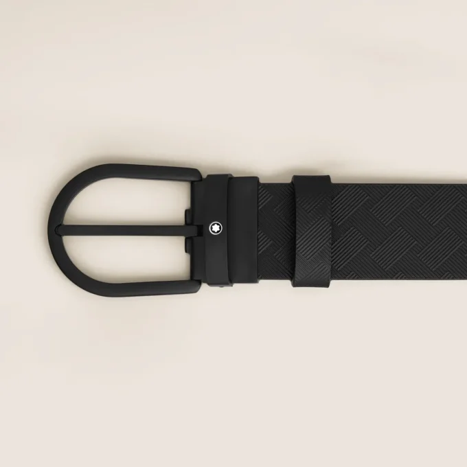 Ceinture en cuir noir 35 mm