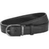 Ceinture en cuir noir 35 mm avec boucle en fer à cheval Ceinture en cuir noir 35 mm avec boucle en fer à cheval