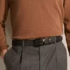 Ceinture en cuir noir 35 mm avec boucle en fer à cheval Ceinture en cuir noir 35 mm avec boucle en fer à cheval
