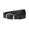 Ceinture en cuir noir/beige 35 mm avec boucle en fer à cheval Ceinture en cuir noir/beige 35 mm avec boucle en fer à cheval
