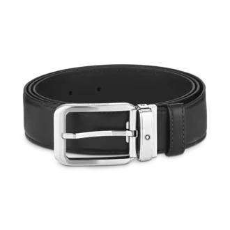 Ceinture en cuir noir de 35 mm